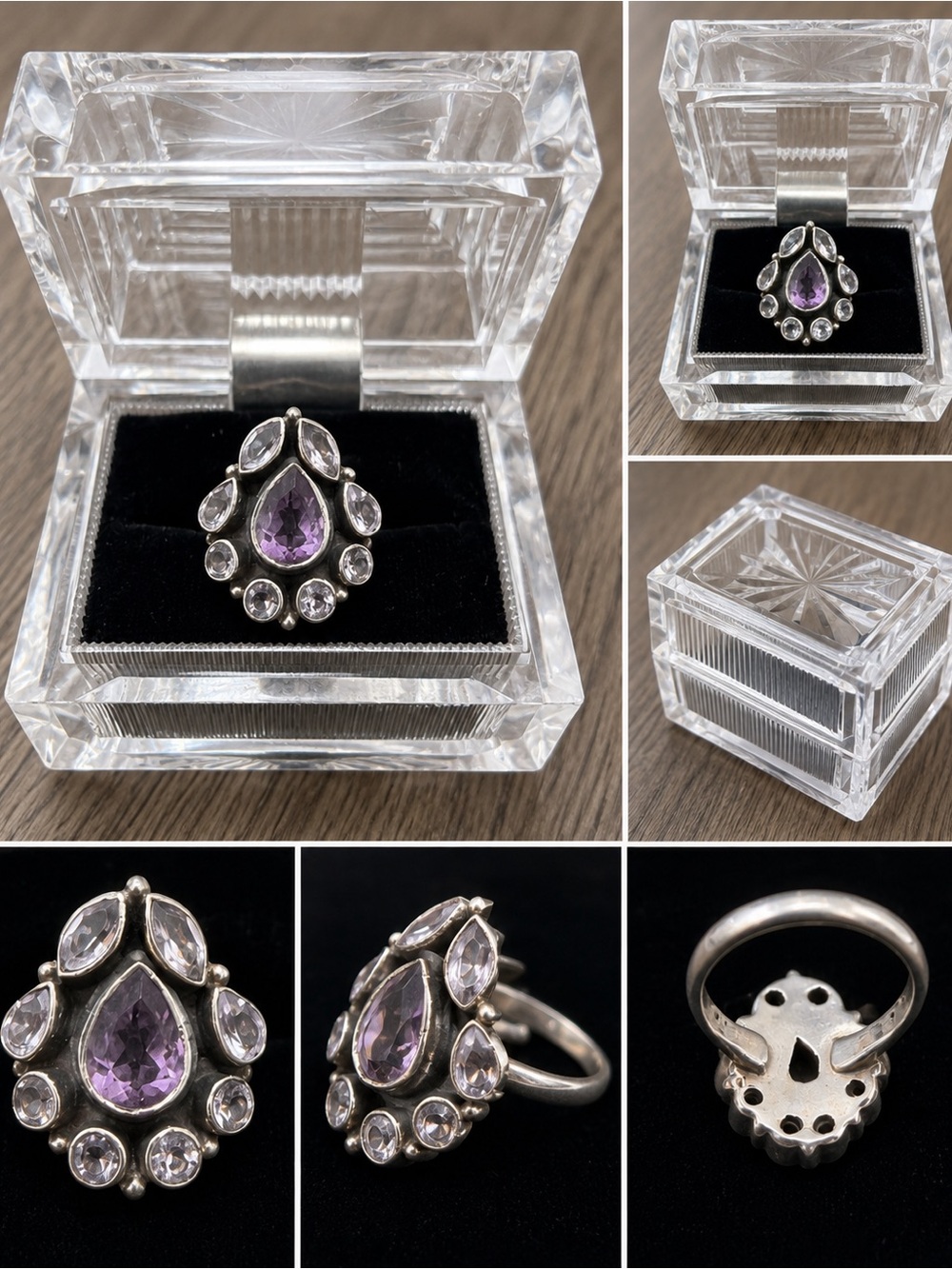 Vintage Sterling Silver with Semi Precious Stones | Size 7.5
